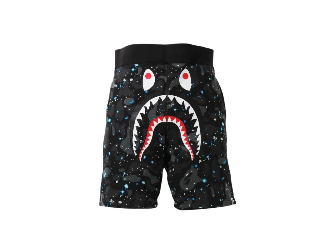 Bape BAPE Space Camo Shark Sweat Shorts Black