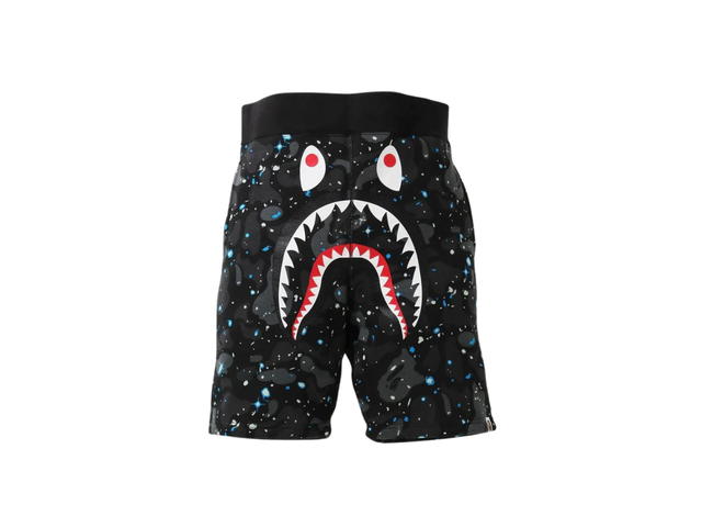 Bape BAPE Space Camo Shark Sweat Shorts Black - view 1
