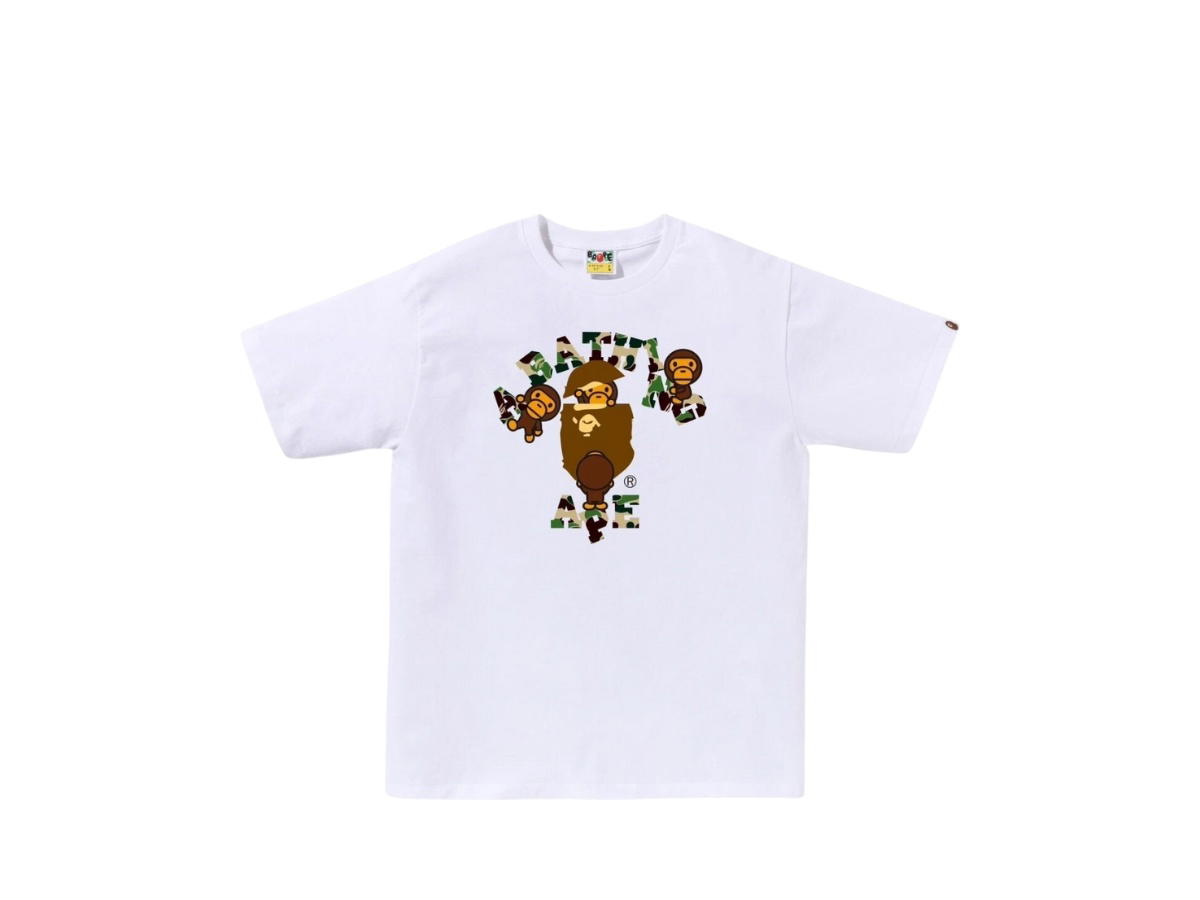 Bape Bape ABC Camo College Milo Tee White Green