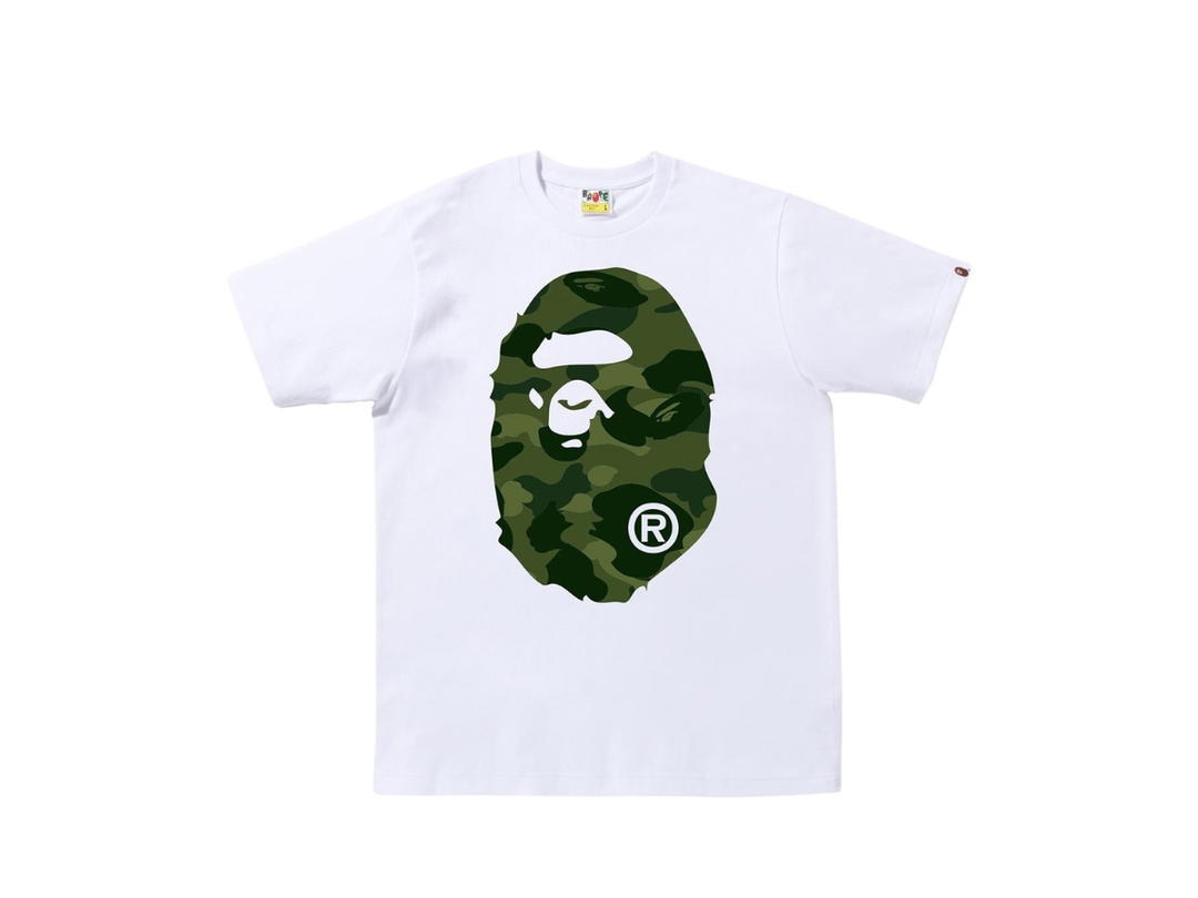 Bape BAPE Color Camo Big Ape Head Tee White Green