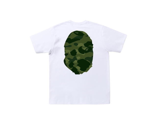 Bape BAPE Color Camo Big Ape Head Tee White Green - view 2
