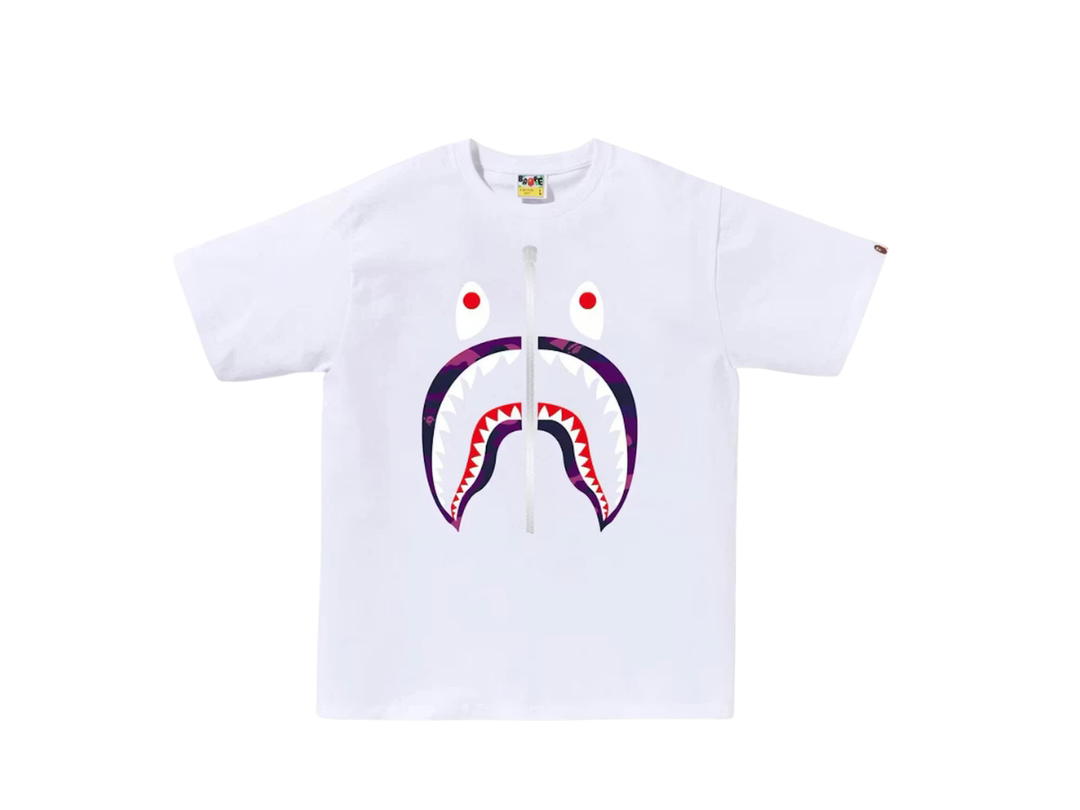 Bape BAPE Color Camo Shark Tee White Purple