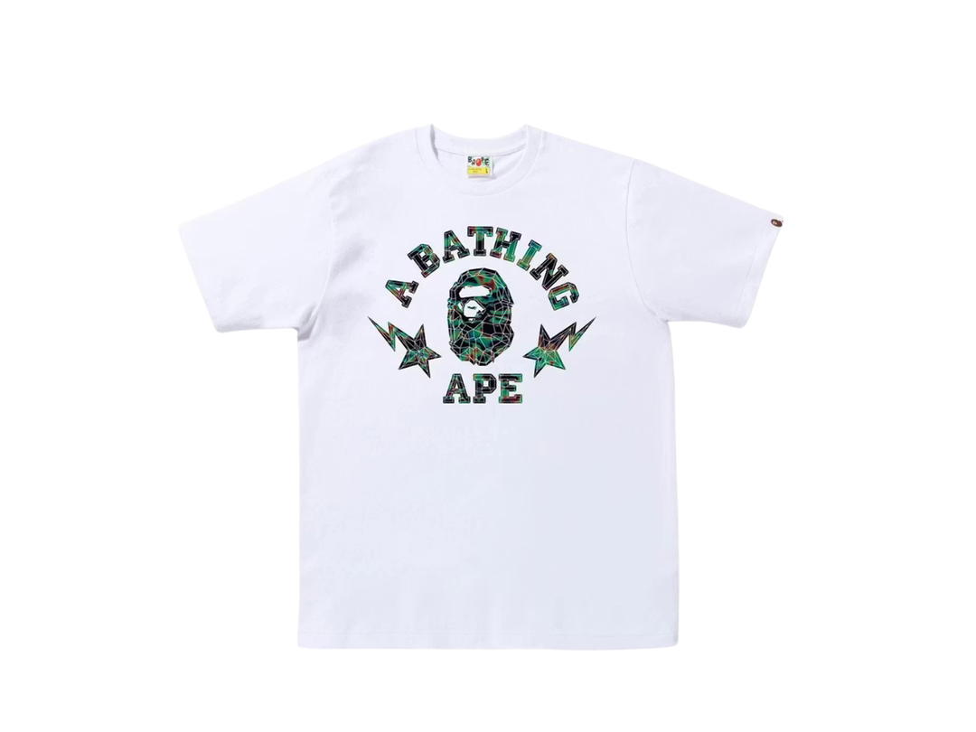 Bape Bape Thermography Polygon College Tee White