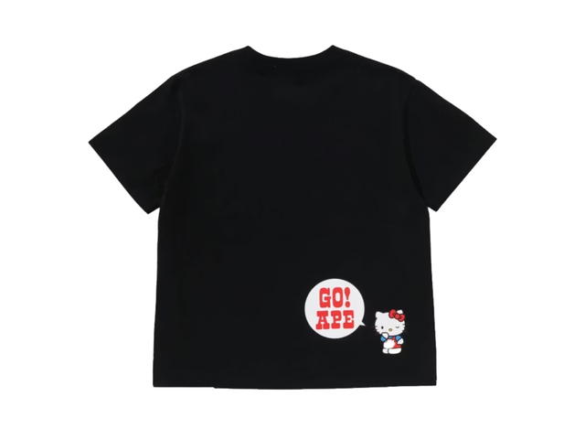 Bape Bape x Sanrio Characters Hello Kitty College Mini Tee Black (Women's) - view 2