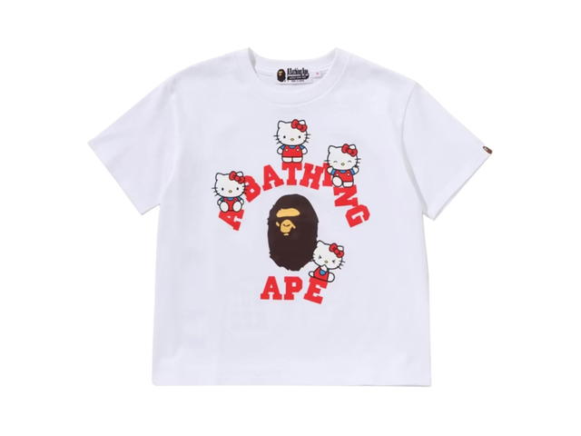 Bape Bape x Sanrio Characters Hello Kitty College Mini Tee White (Women's) - view 1