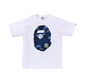 Buy Bape Color Camo Big Ape Head T-Shirt White Navy at Sasom – Authentic and Ready to Ship