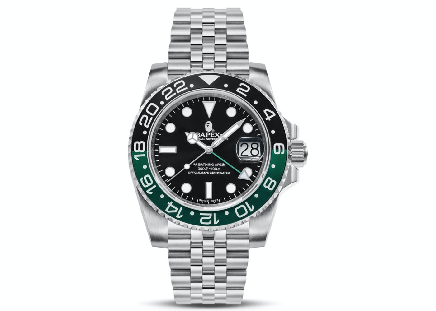 Bape BAPE Type 2 Bapex #1 Watch Silver/Black/Green