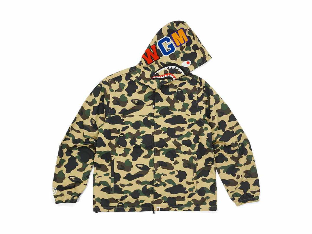 Bape BAPE Ultimate 1st Camo Shark Hooded Jacket Yellow