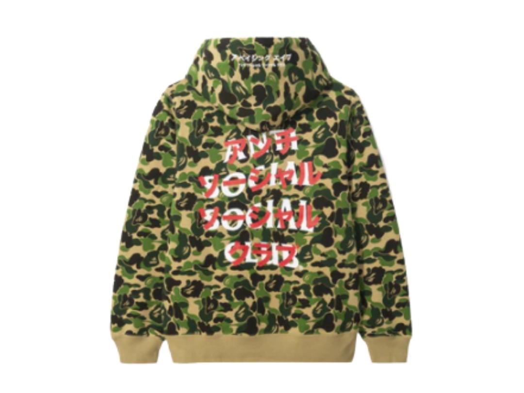 Bape BAPE x Anti Social Social Club ABC Camo Pullover Hoodie Green