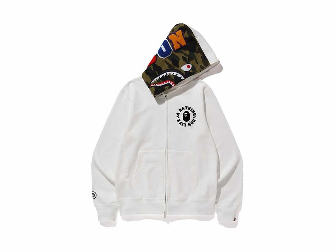 Bape BAPE x Big Sean Shark Full Zip Hoodie White