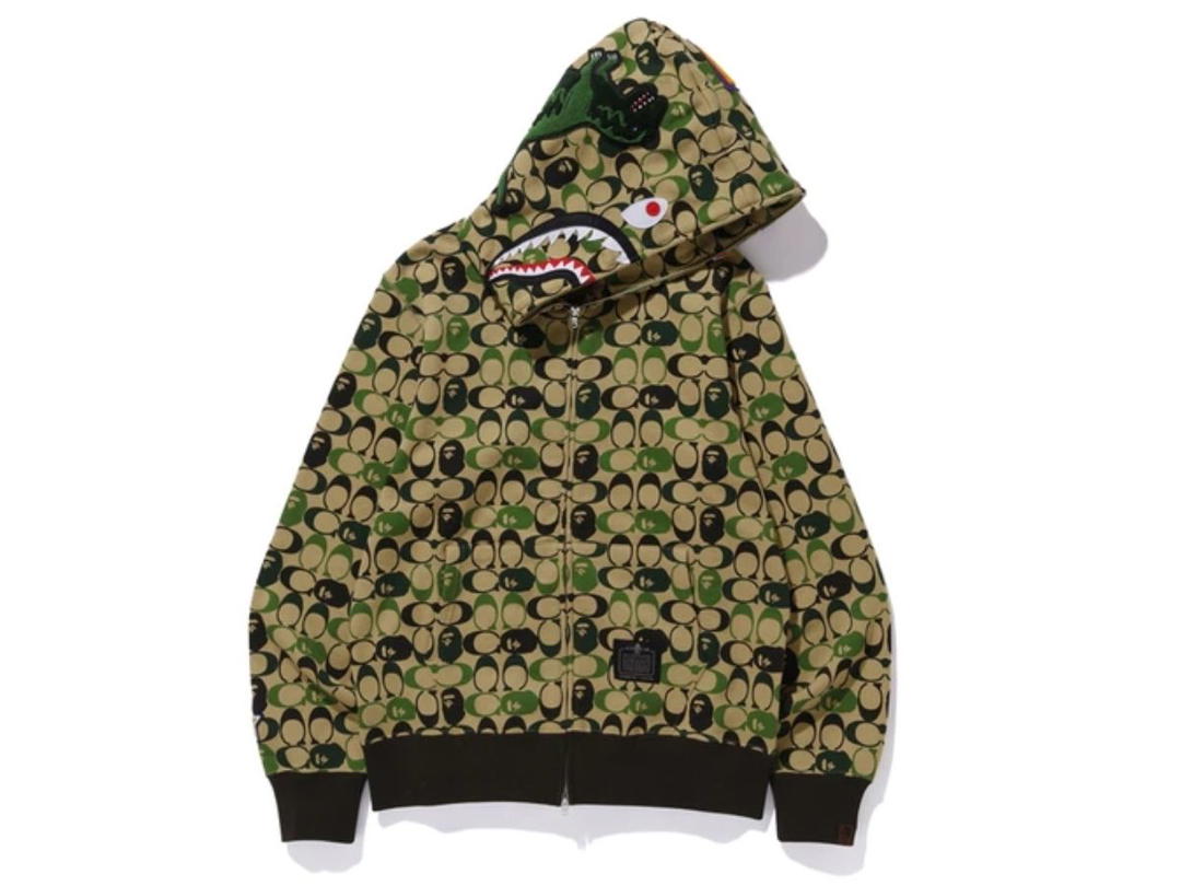 Bape BAPE x Coach Shark Full Zip Hoodie Beige