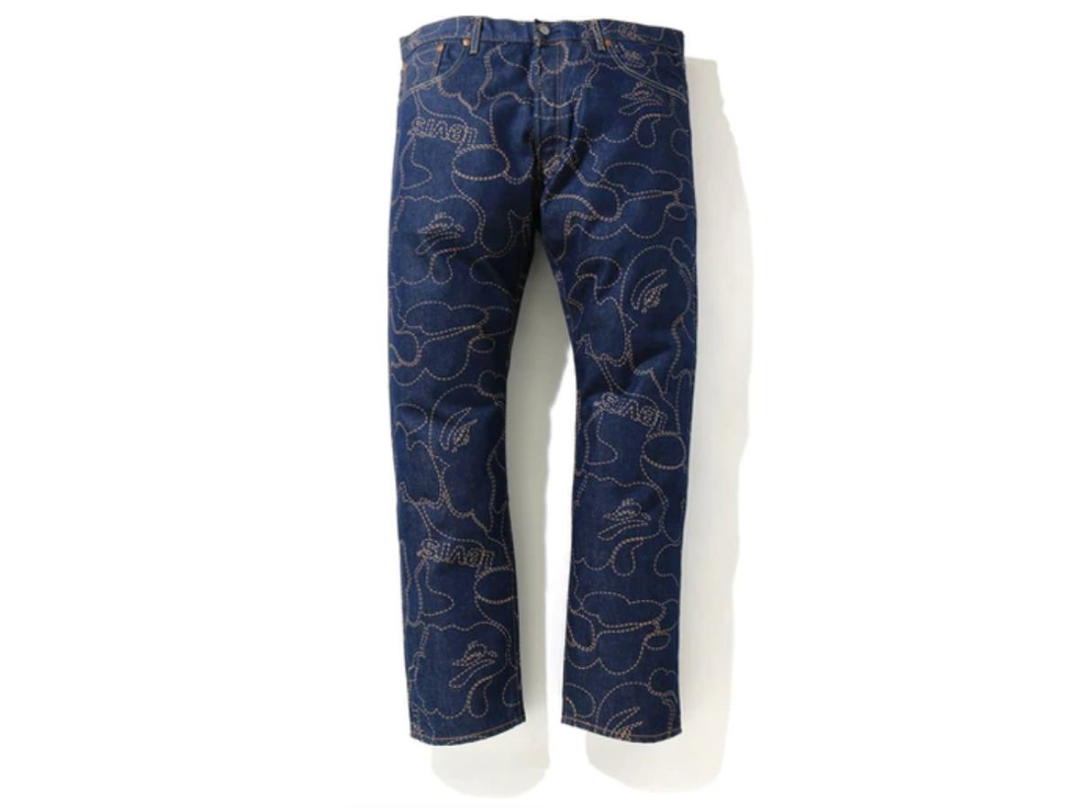 Bape BAPE x Levi's Camo 501 93 Model Indigo