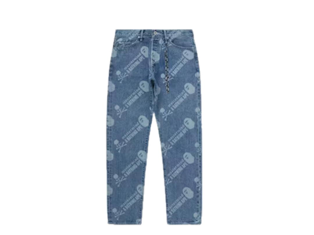 Bape Bape x Mastermind Washed Denim Pants Blue Indigo