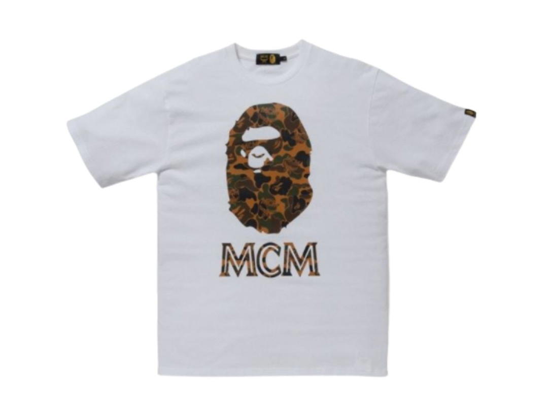 Bape BAPE x MCM Camo Ape Head Tee White
