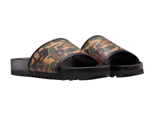 Bape BAPE x MCM Camo Slide Sandals Brown - view 2