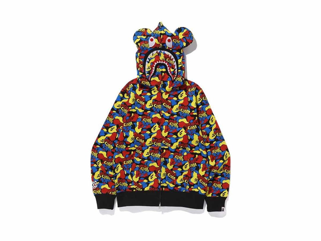 Bape BAPE x Medicom Toy Camo Bear Shark Full Zip Hoodie Multi