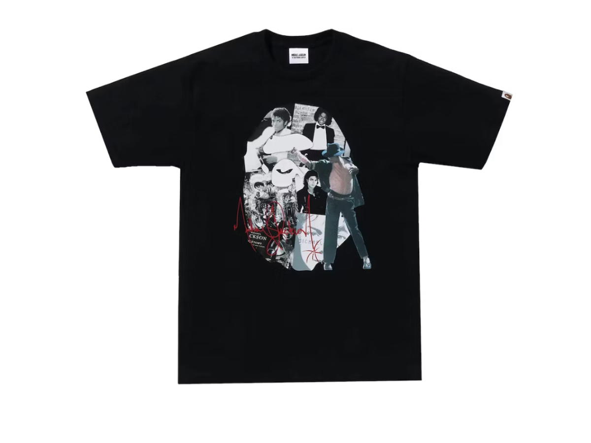 Bape BAPE x Michael Jackson Album Jacket Ape Head Tee Black