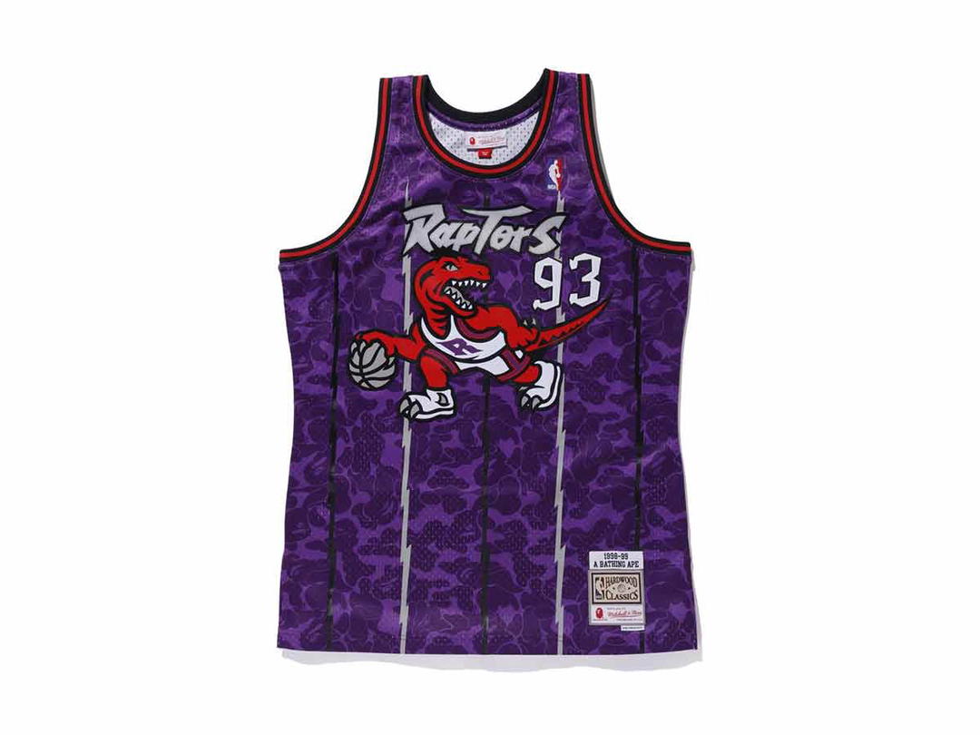 Bape BAPE x Mitchell & Ness Raptors Camo Basketball Swingman Jersey Purple