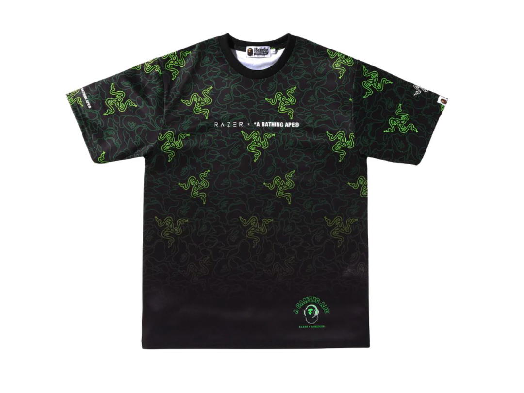 Bape BAPE x Razer Neon Camo Team Tee Green