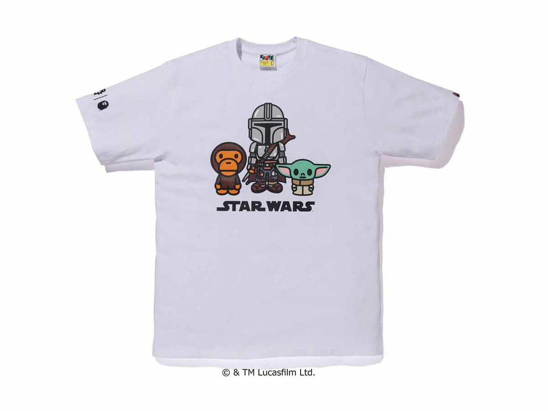 Bape BAPE x Star Wars The Child Mandalorian Baby Milo Tee White