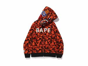 Buy BAPE x XO Camo Shark Full Zip Hoodie Orange at Sasom – Authentic and Ready to Ship