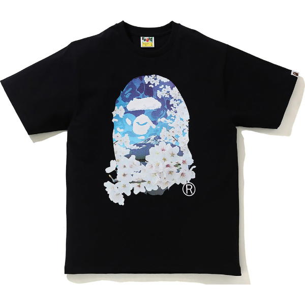Bape Bape Sakura Photo APE Head Tee