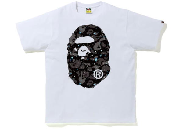 Bape BAPE A Bathing Ape Space Camo Big Ape Head Tee White