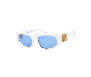 Balenciaga Balenciaga BB0095S-004-53 In White Plastic Frame With Blue Lenses