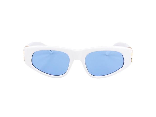 Balenciaga Balenciaga BB0095S-004-53 In White Plastic Frame With Blue Lenses - view 2