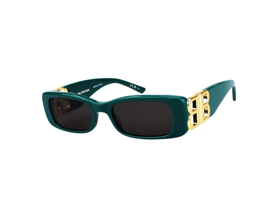 Balenciaga Balenciaga BB0096S-006-51 Sunglasses In Dark Green Plastic Frame With Gray Lenses