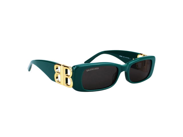 Balenciaga Balenciaga BB0096S-006-51 Sunglasses In Dark Green Plastic Frame With Gray Lenses - view 3