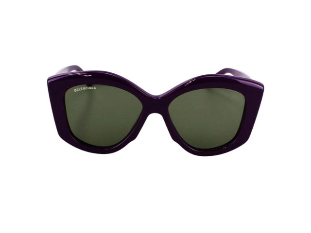 Balenciaga Balenciaga BB0126S-004-56 In Purple Plastic Frame With Green Lenses - view 2