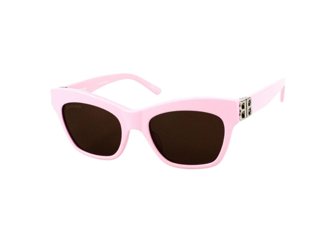 Balenciaga Balenciaga BB0132S-003-53 In Pink Plastic With Brown Lenses