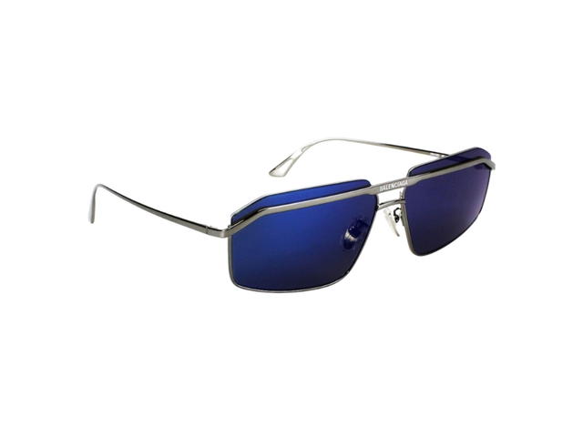 Balenciaga Balenciaga BB0139S-002-64 In Ruthenium Frame With Blue Lenses - view 3