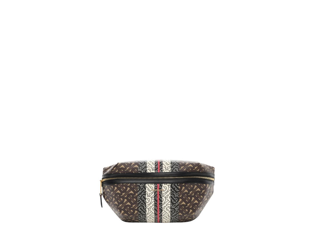 Burberry Burberry Stripe E-Canvas Belt Bag Brown