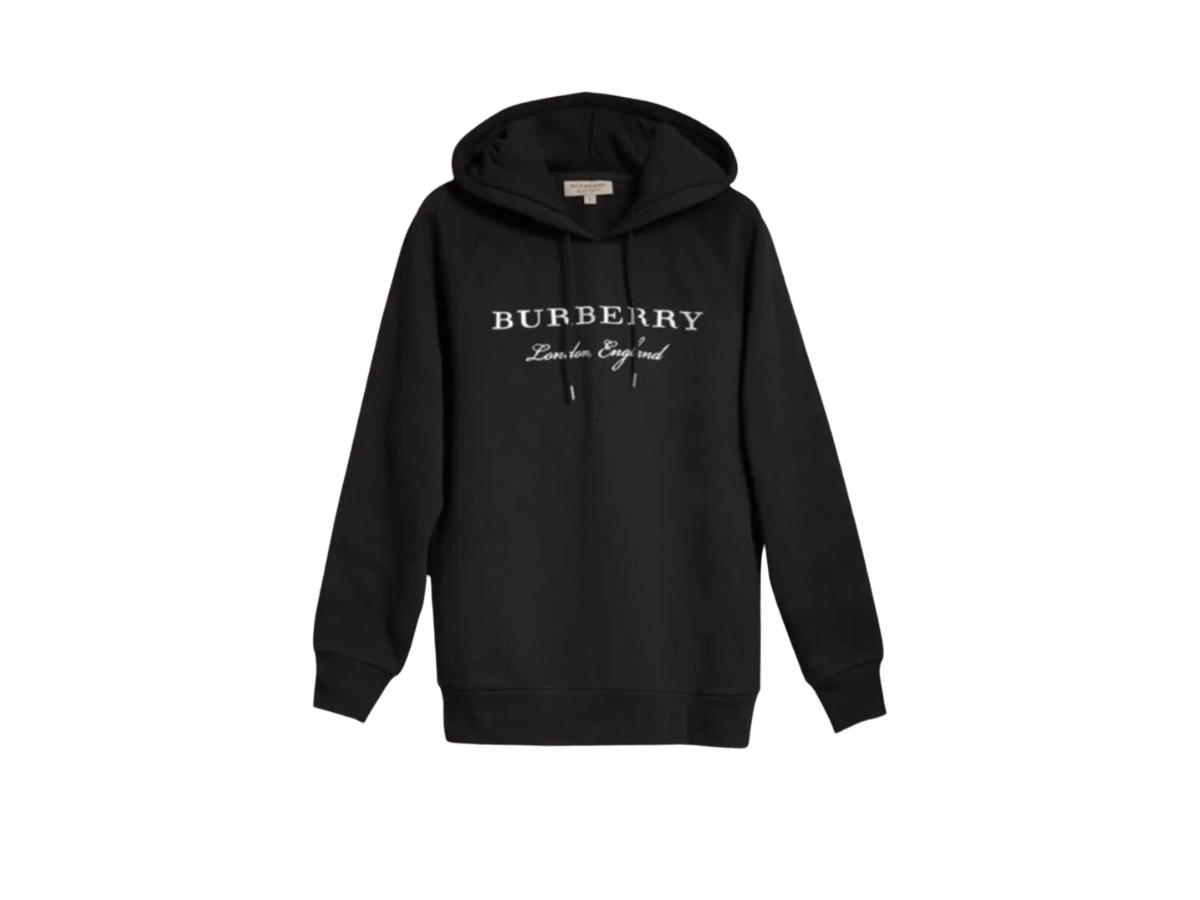 Burberry Burberry Slogan Logo Hoodie Black