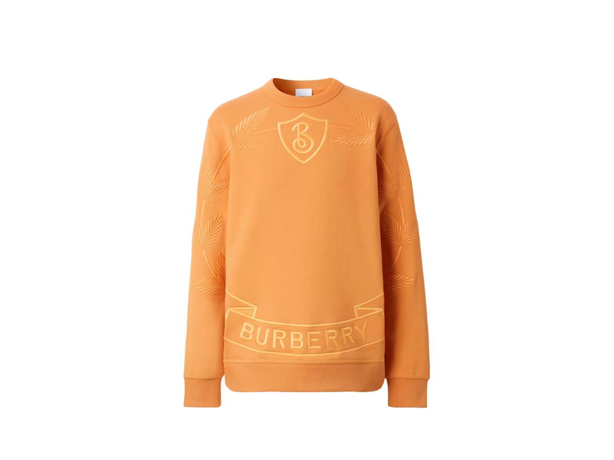 Burberry Burberry Embroidered Oak Leaf Crest Cotton Sweatshirt Dusty Orange