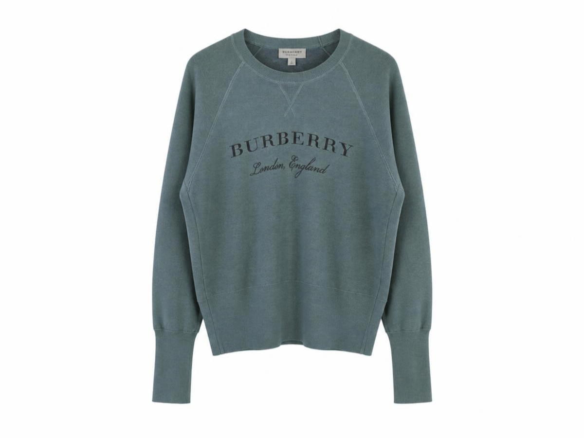 Burberry Burberry Taydon Embroidered Logo Sweater Grey