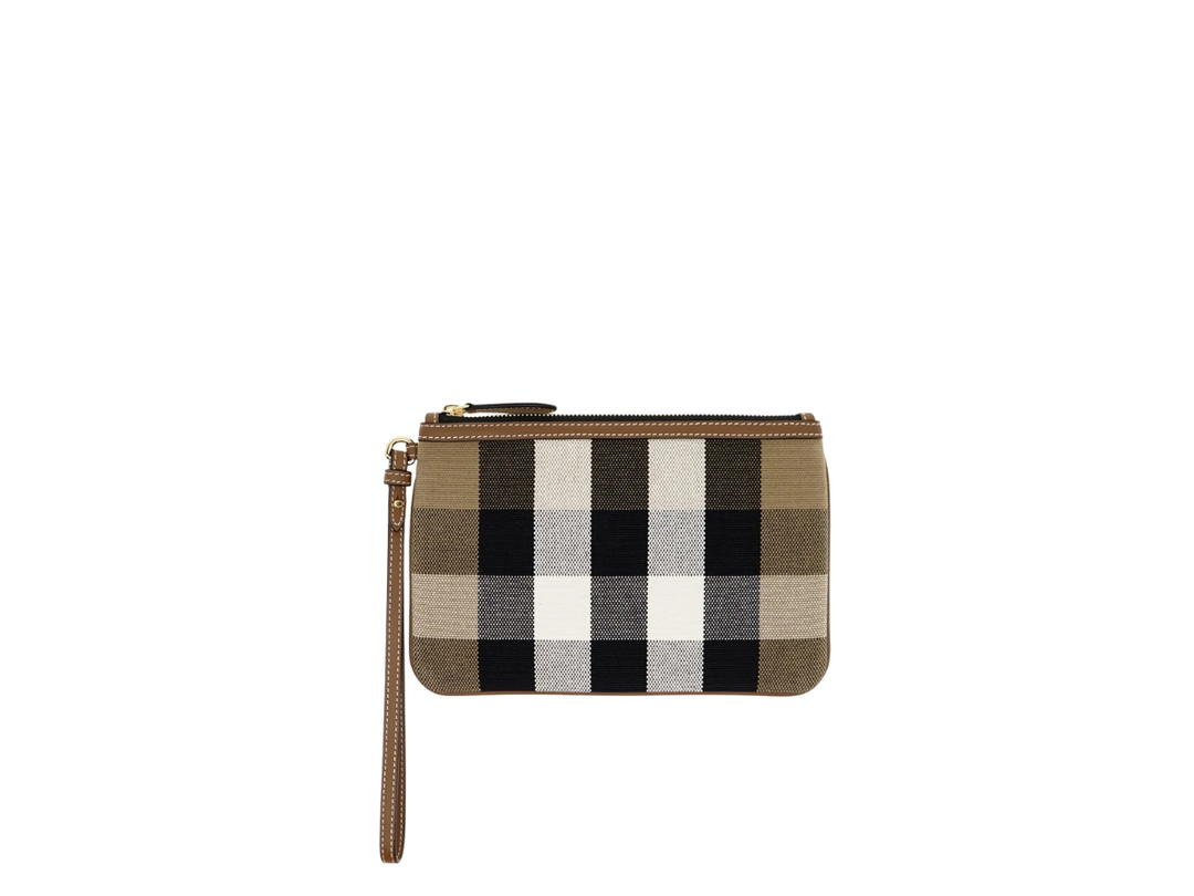 Burberry Burberry Clutch Wristlet Taupe Brown