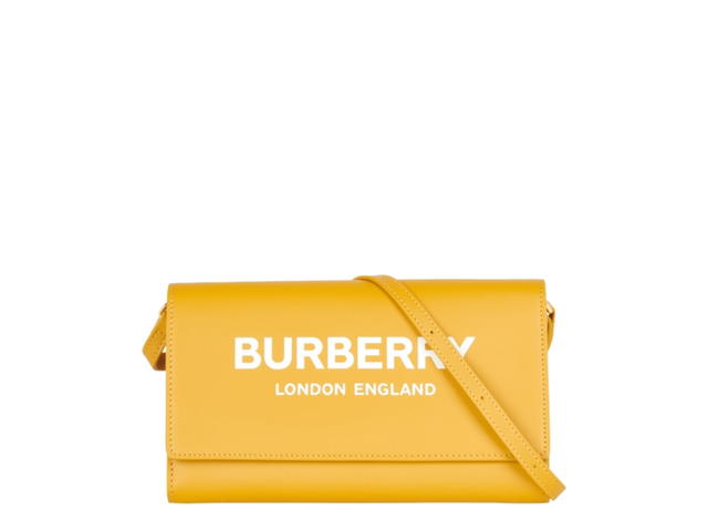 Burberry Burberry Logo Print Wallet On Chain Yellow - view 1