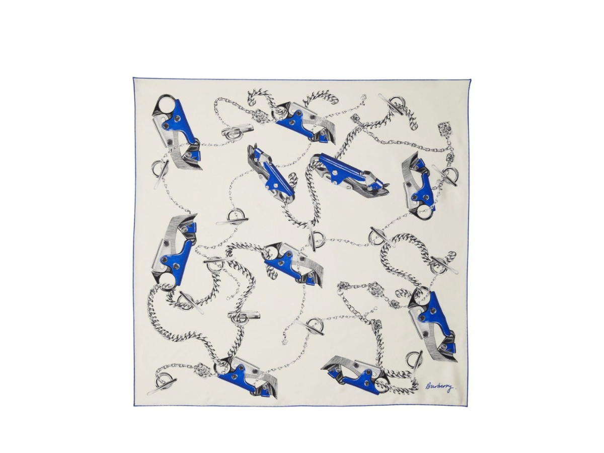 Burberry Burberry Knight Hardware-print Scarf White Blue