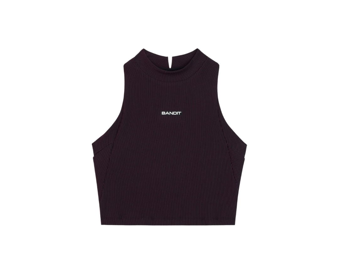 Bandit Running Bandit Running Striped Cadence Vaso Race Crop Black Fig (W)