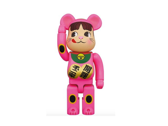 Medicom Toy BE@RBRICK Maneki Neko Peko-chan Fluorescent Pink 400% + 100% - view 3