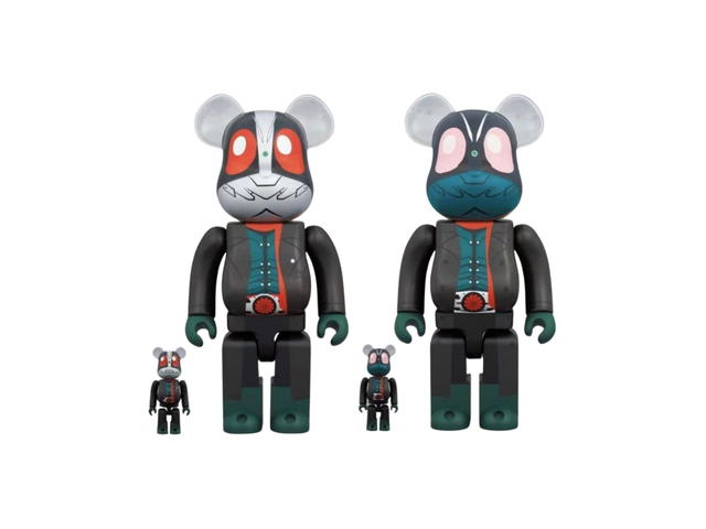 Medicom Toy BE@RBRIC Kamen Rider + Kamen Rider No. 2 Shin Kamen Rider (Coat Ver.) 400% + 100% - view 1