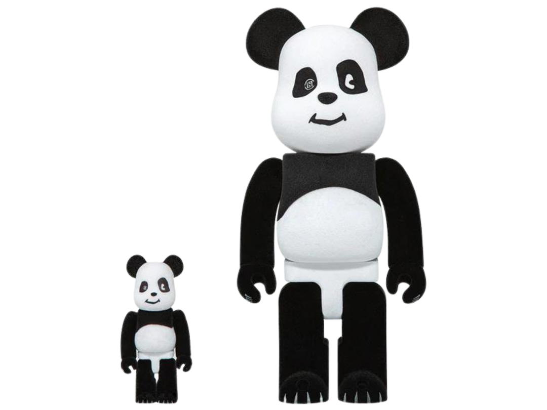 Medicom Toy BE@RBRICK Clot Panda 100% & 400% Set White