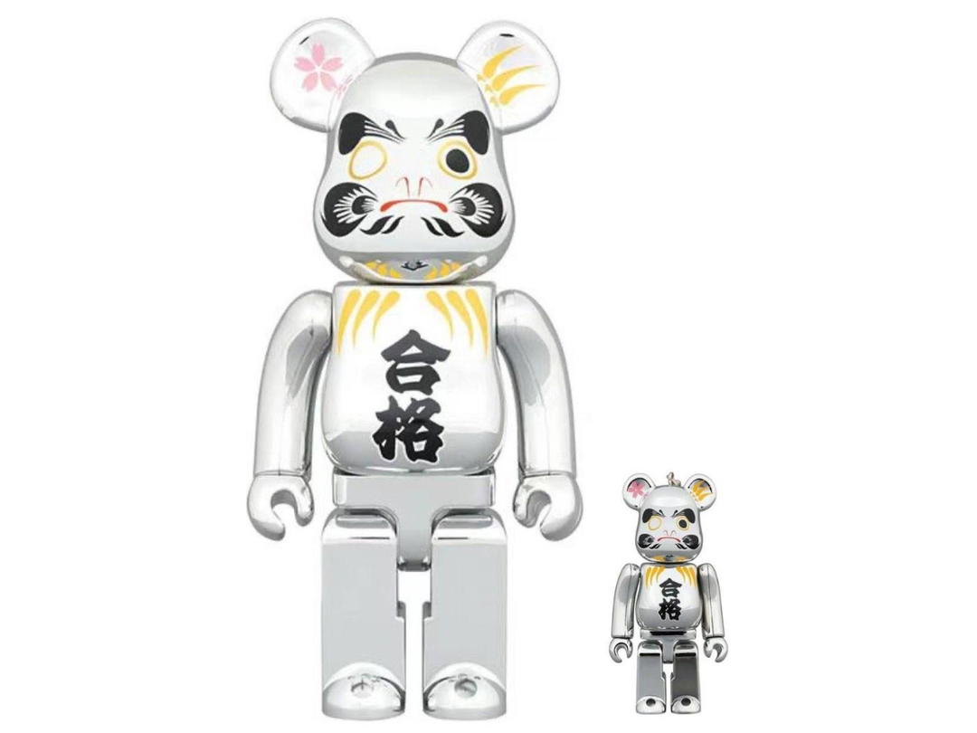 Medicom Toy BE@RBRICK Daruma Pass Silver Plating 400% + 100%