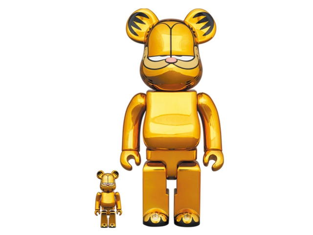 Medicom Toy BE@RBRICK GARFIELD GOLD CHROME Ver. 400% + 100% - view 1