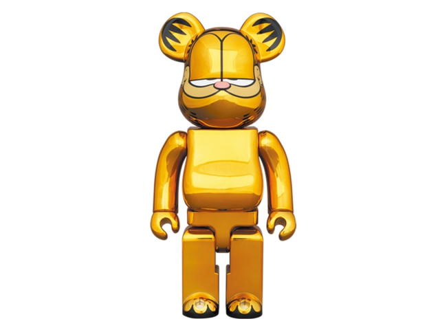 Medicom Toy BE@RBRICK GARFIELD GOLD CHROME Ver. 400% + 100% - view 3