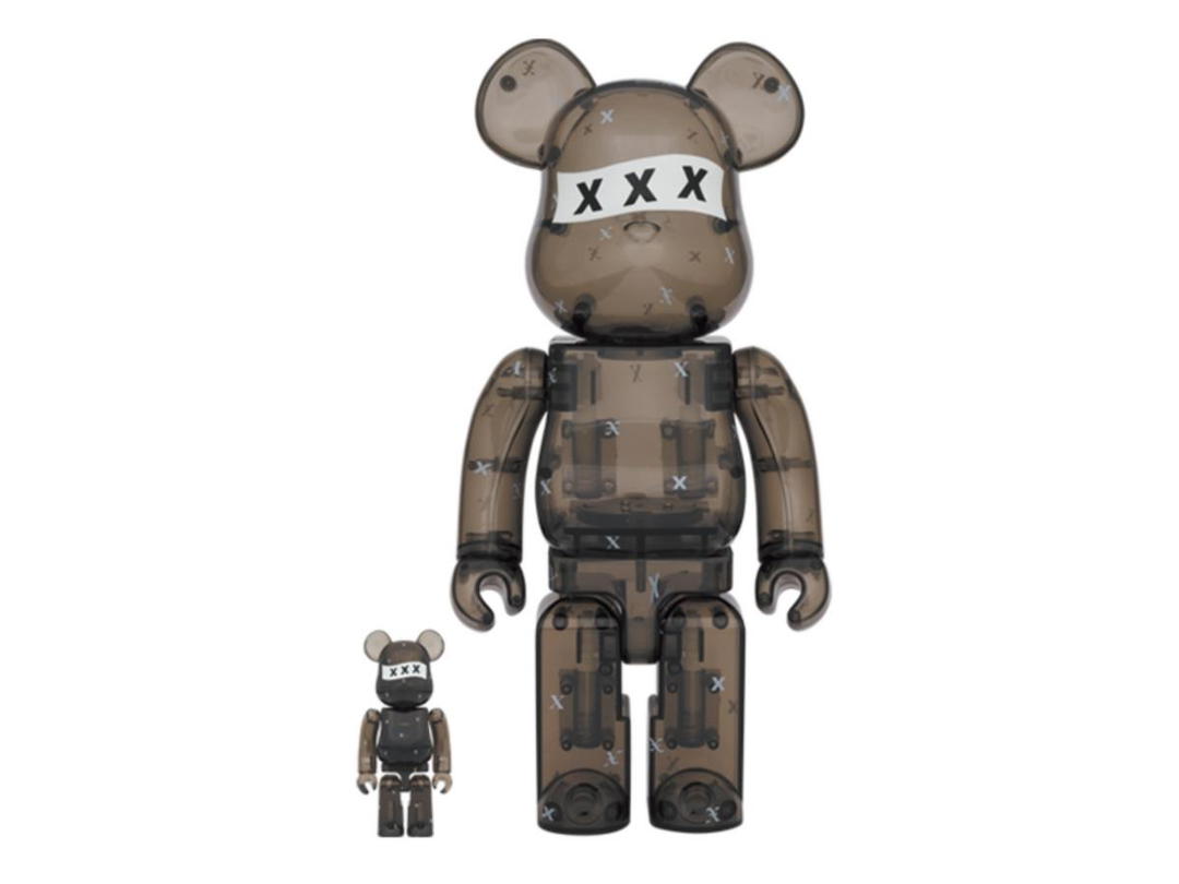 Medicom Toy BE@RBRICK God Selection XXX Black Clear 400% + 100%