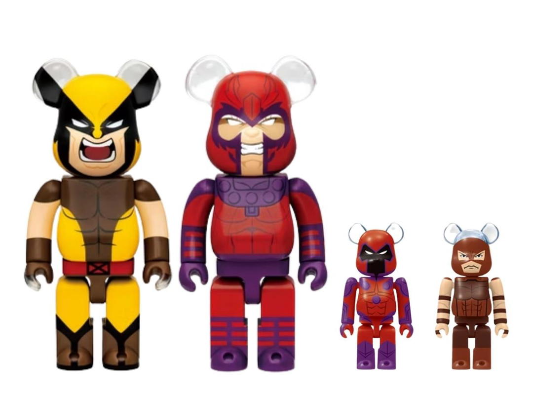 Medicom Toy BE@RBRICK Happy Kuji X Marvel X-MEN Plus Magneto & Juggernaut 2 Pack (Set of 4) 400% + 100%
